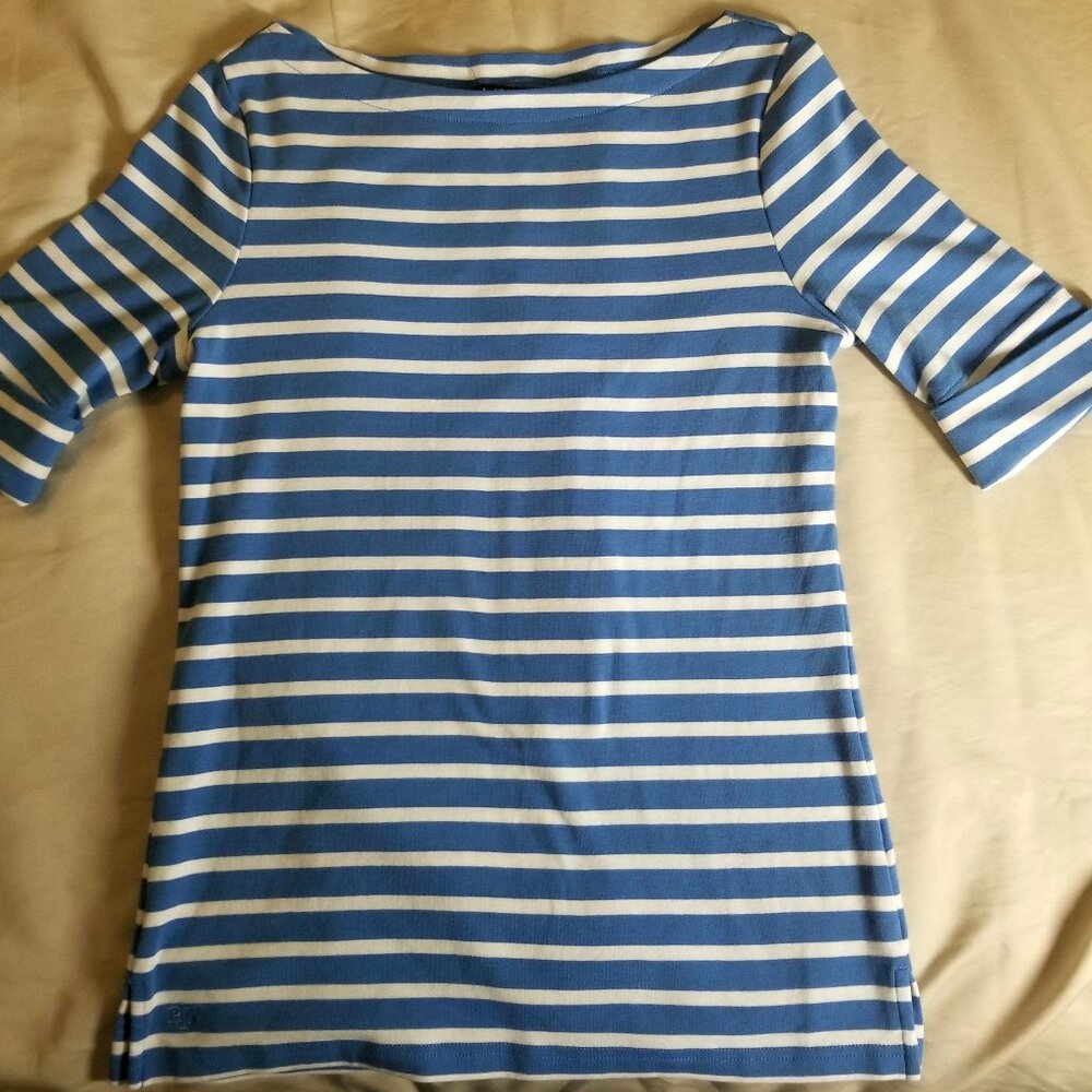 LAUREN Ralph Lauren Blue & White Striped Shirt
